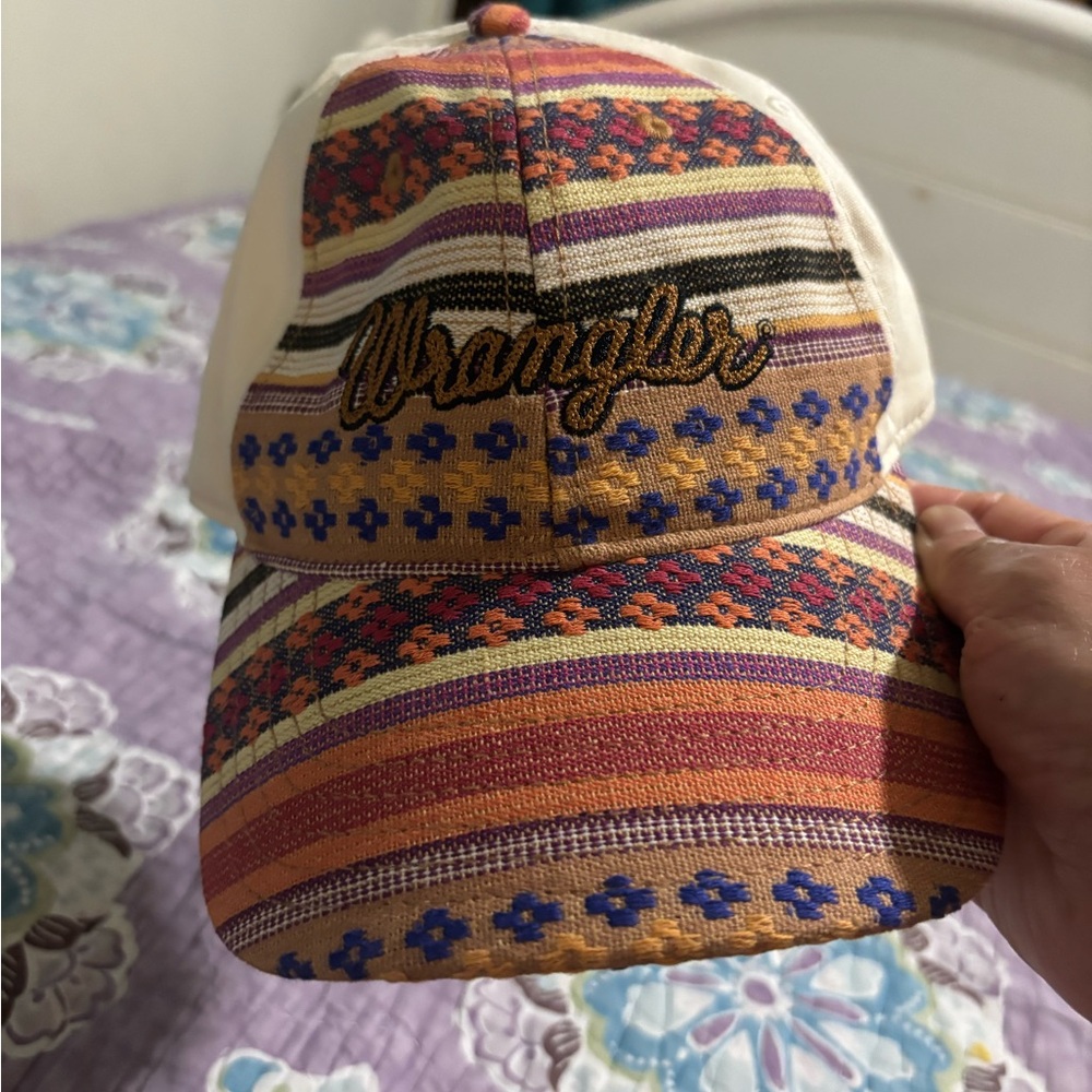 Wrangler Kids Orange, Purple & Blue Striped Embroidered Cap